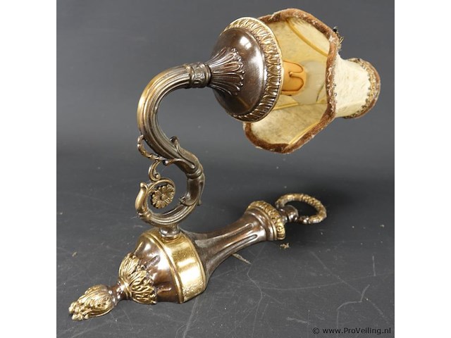 Antieke brons/messing wandkandelaar - afbeelding 3 van  5