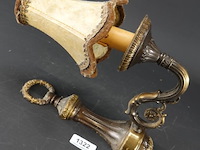 Antieke brons/messing wandkandelaar - afbeelding 2 van  5