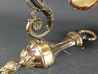 Antieke brons/messing wandkandelaar - afbeelding 4 van  5