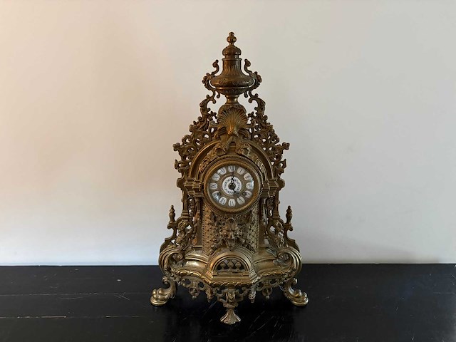 Antieke bronzen tafelklok - afbeelding 2 van  9