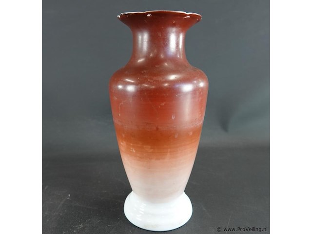Antieke (ca. 1880) handbeschilderde opaline vaas - afbeelding 4 van  5