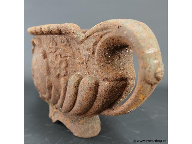 Antieke ( ca. 1900) franse ijzeren jardinière - afbeelding 4 van  5