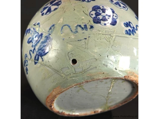 Antieke chinese porseleinen gemberpot, mogelijk uit de ming- of qing-dynastie - afbeelding 4 van  5