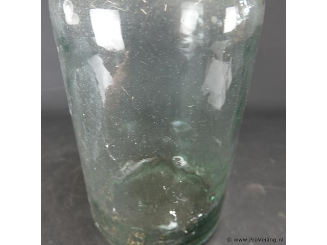 Antieke dikglazen pot met kurk - afbeelding 4 van  5