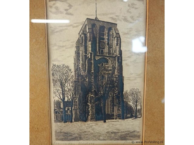 Antieke druk de oldehove te leeuwarden - afbeelding 2 van  5