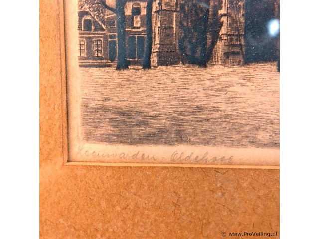 Antieke druk de oldehove te leeuwarden - afbeelding 4 van  5