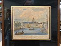 Antieke druk gezigt op amsterdam - afbeelding 1 van  5