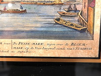 Antieke druk gezigt op amsterdam - afbeelding 4 van  5