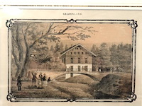 Antieke druk gezigt van beekhuizen bij velp - afbeelding 2 van  5