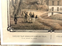 Antieke druk gezigt van beekhuizen bij velp - afbeelding 3 van  5