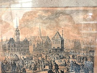 Antieke druk jaarlijkse ommegang der gilden en leproozen op koppersmaandag te amsterdam - afbeelding 2 van  5