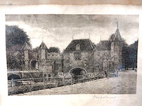 Antieke druk koppelpoort in amersfoort - afbeelding 2 van  5