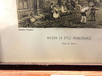 Antieke druk maison en style renaissance (aue du pont) - afbeelding 3 van  5