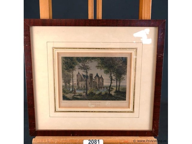 Antieke druk muiden, het slot - afbeelding 1 van  5