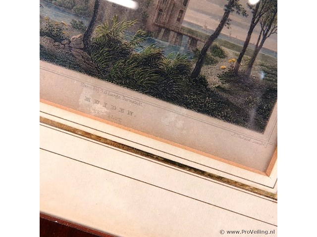 Antieke druk muiden, het slot - afbeelding 3 van  5