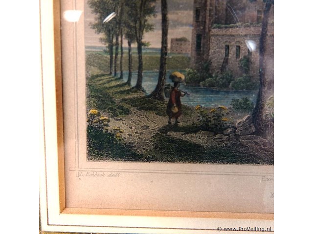 Antieke druk muiden, het slot - afbeelding 4 van  5