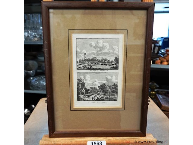 Antieke dubbelets t' dorp hichtum en t'dorp kimsweerd - afbeelding 1 van  5