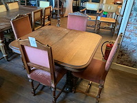 Antieke eethoek met 4 stoelen - afbeelding 1 van  2