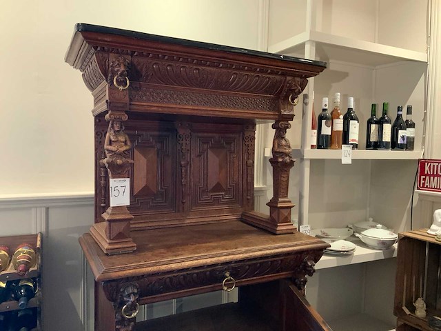 Antieke eiken beeldenkast - afbeelding 2 van  4