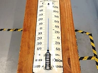 Antieke emaille reclamebuitenthermometer van de oliefabriek 'orion' van jan van heijningen uit zaandam, gemaakt rond 1920