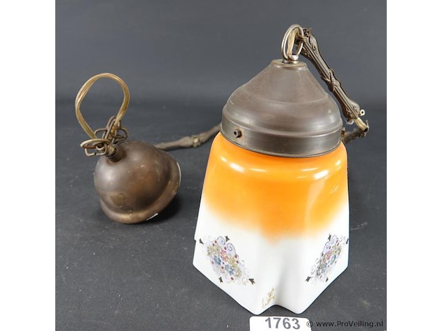 Antieke engelse art deco hanglamp - afbeelding 1 van  5