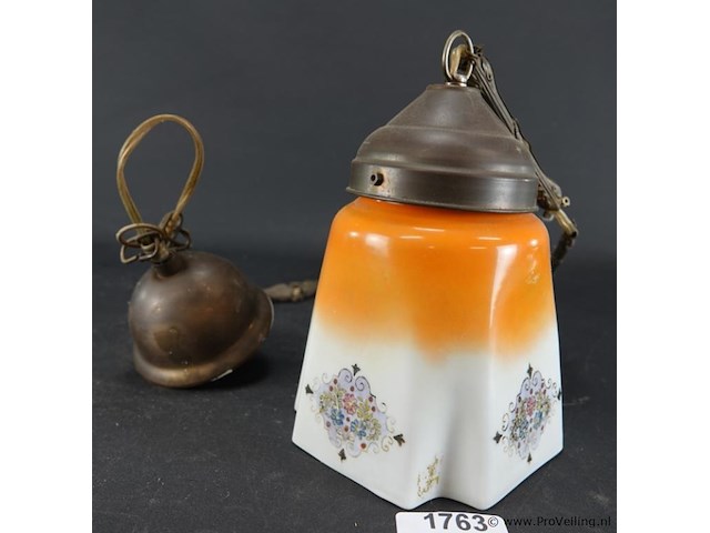 Antieke engelse art deco hanglamp - afbeelding 2 van  5