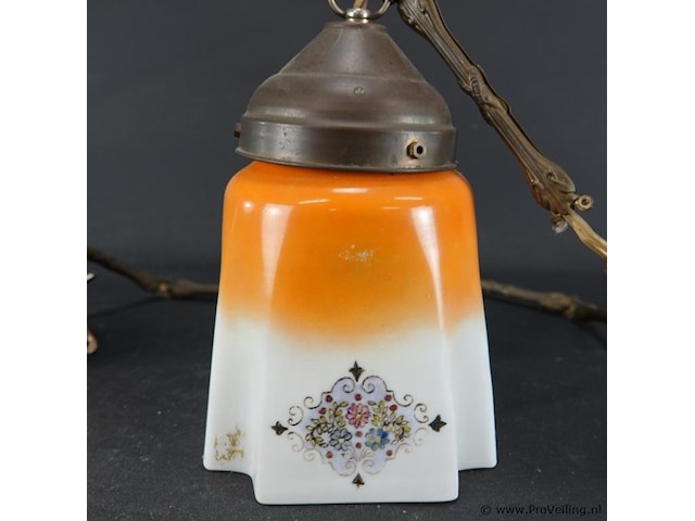 Antieke engelse art deco hanglamp - afbeelding 3 van  5