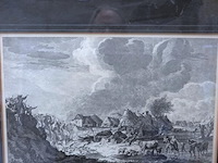 Antieke ets de dijkdoorbraak bij millingen aan de rijn op 7 februari 1799 - afbeelding 2 van  5