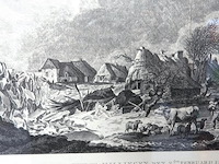 Antieke ets de dijkdoorbraak bij millingen aan de rijn op 7 februari 1799 - afbeelding 3 van  5