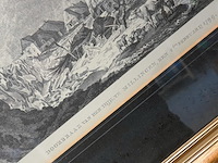 Antieke ets de dijkdoorbraak bij millingen aan de rijn op 7 februari 1799 - afbeelding 4 van  5