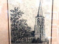 Antieke ets de hervormde kerk in sleen - afbeelding 2 van  5
