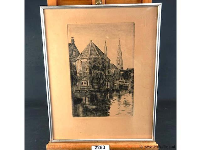 Antieke ets delft - afbeelding 1 van  5