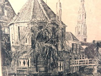 Antieke ets delft - afbeelding 3 van  5