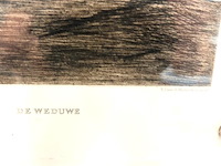 Antieke ets genaamd "de weduwe" van de nederlandse kunstenaar herman johannes van der weele (1852-1930). - afbeelding 4 van  5