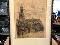 Antieke ets grote markt arnhem - afbeelding 1 van  5