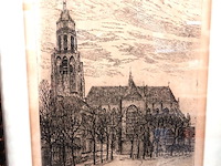 Antieke ets grote markt arnhem - afbeelding 2 van  5