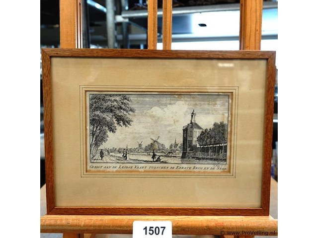Antieke ets haarlem - afbeelding 1 van  5