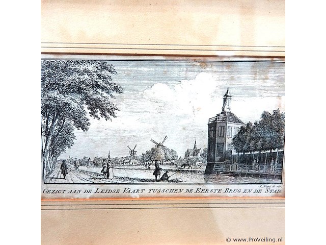 Antieke ets haarlem - afbeelding 2 van  5