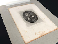 Antieke ets in passe-partout - afbeelding 4 van  5