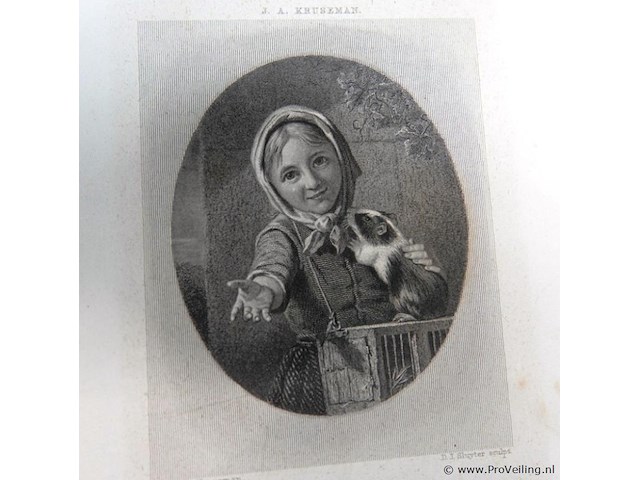 Antieke ets in passe-partout - afbeelding 5 van  5