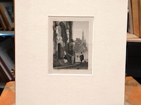 Antieke ets in passe-partout - afbeelding 1 van  5