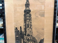 Antieke ets lange jan te middelburg - afbeelding 2 van  5