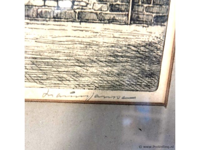 Antieke ets nederlandse hervormde kerk in enschede - afbeelding 3 van  5