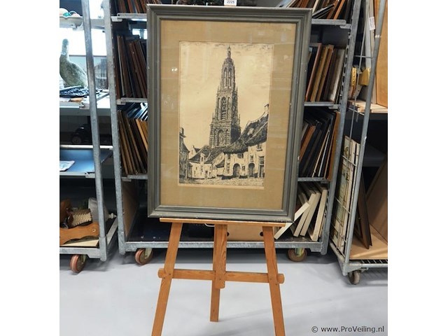 Antieke ets of gravure van de cuneratoren in rhenen - afbeelding 1 van  5