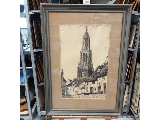 Antieke ets of gravure van de cuneratoren in rhenen - afbeelding 2 van  5