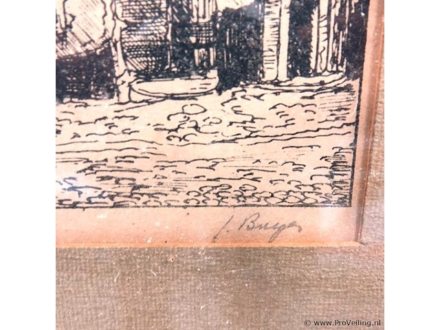 Antieke ets of gravure van de cuneratoren in rhenen - afbeelding 3 van  5