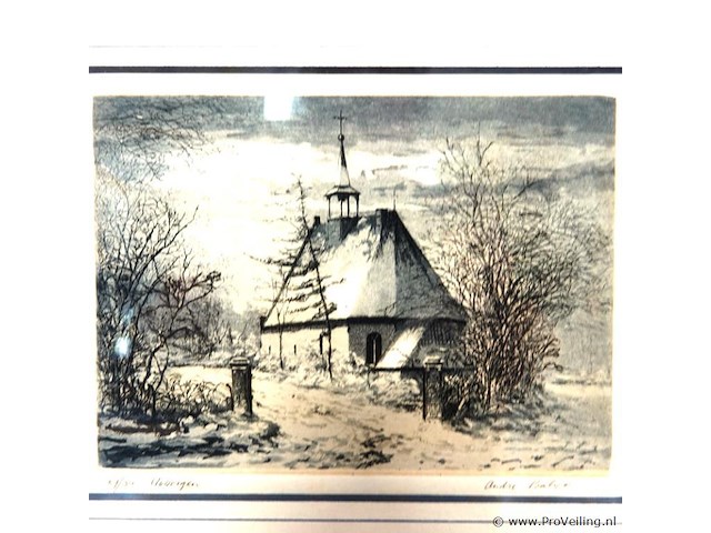 Antieke ets ubbergen kapel - afbeelding 2 van  5