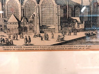 Antieke ets van de oude kerk in amsterdam - afbeelding 3 van  5