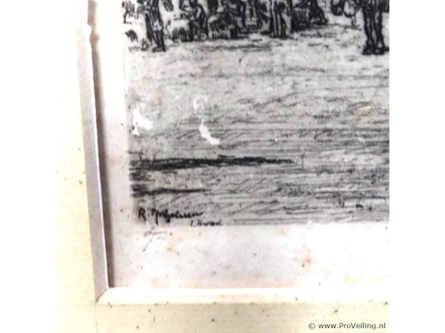 Antieke ets - afbeelding 4 van  5