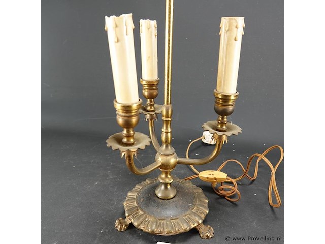 Antieke franse 3 punts bouillotlamp - afbeelding 3 van  5